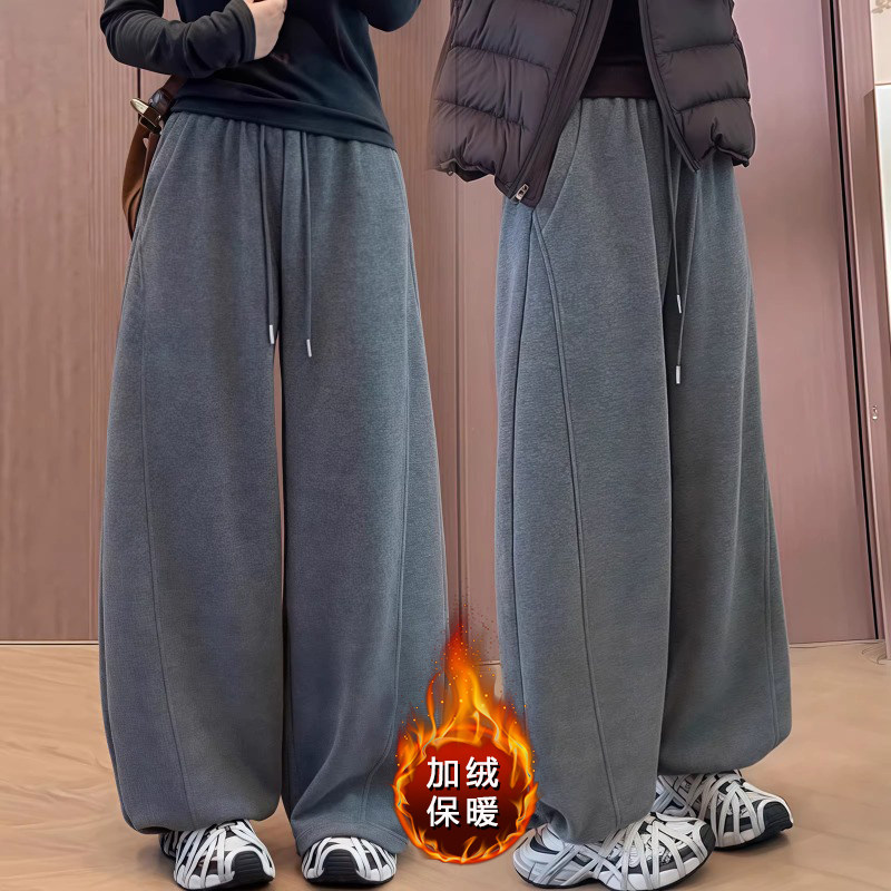 立体拼接阔腿裤女秋冬季小个子加绒加厚毛呢弯刀裤两穿束脚气球裤,女装/女士精品,休闲裤,淘宝优惠券,粉丝福利购,淘宝优惠卷