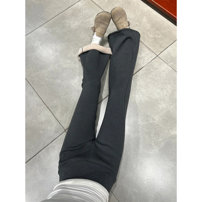 lulu同款加绒微喇裤女秋冬加厚外穿打底裤小个子运动瑜伽喇叭卫裤
