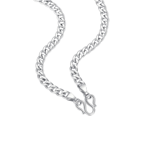 周大生男士S925纯银项链粗款潮男百搭古巴锁骨链男友生日礼物