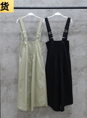 MONA黑色背带裙女夏新款法式复古百搭高腰显瘦连衣裙