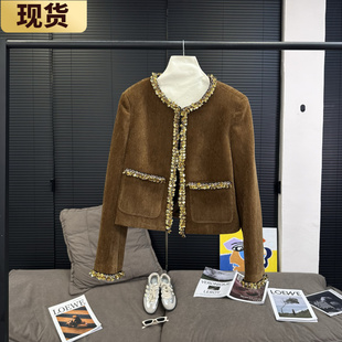 VC千金玛德琳d香奶奶外套 珠片织带手工缝滴 现货