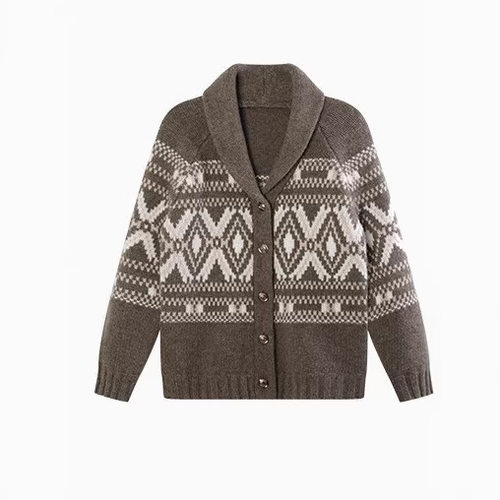 【12/27新品】. c伟霆老婆们的绵羊毛bc青果领费尔岛毛衣