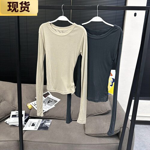 羊绒手感沙子色轻薄tee休闲