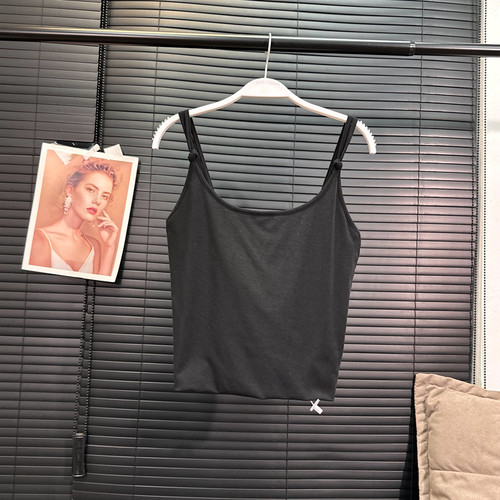 VC私服上线 简单打结好版型天丝黑背心 RB262053
