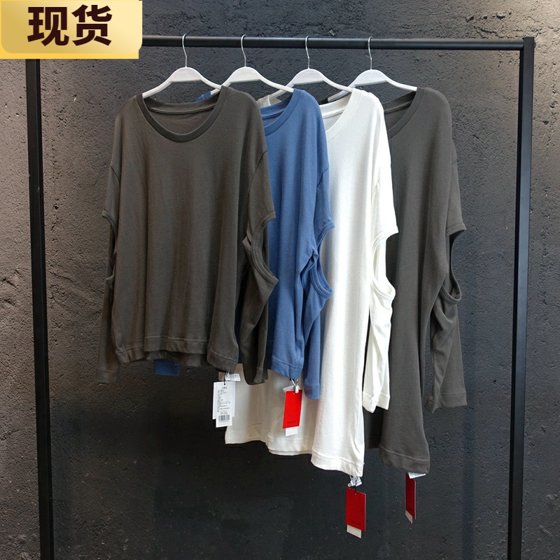 【现货】MONA早秋上衣女长袖外穿设计感小众新款宽松百搭打底T恤