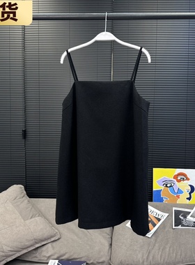 【现货】axb里摩画廊绑带吊带黑色设计感小众时髦百搭显瘦上衣女