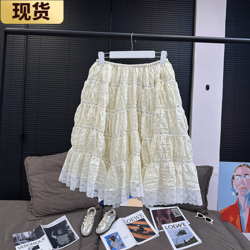 现货VC vanilla夏日味蕾蕾丝半裙休闲2025年春新款