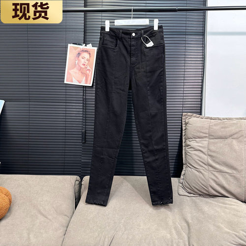 现货/MS腿精秘密开叉铅笔裤女冬新款高腰显瘦休闲长裤子