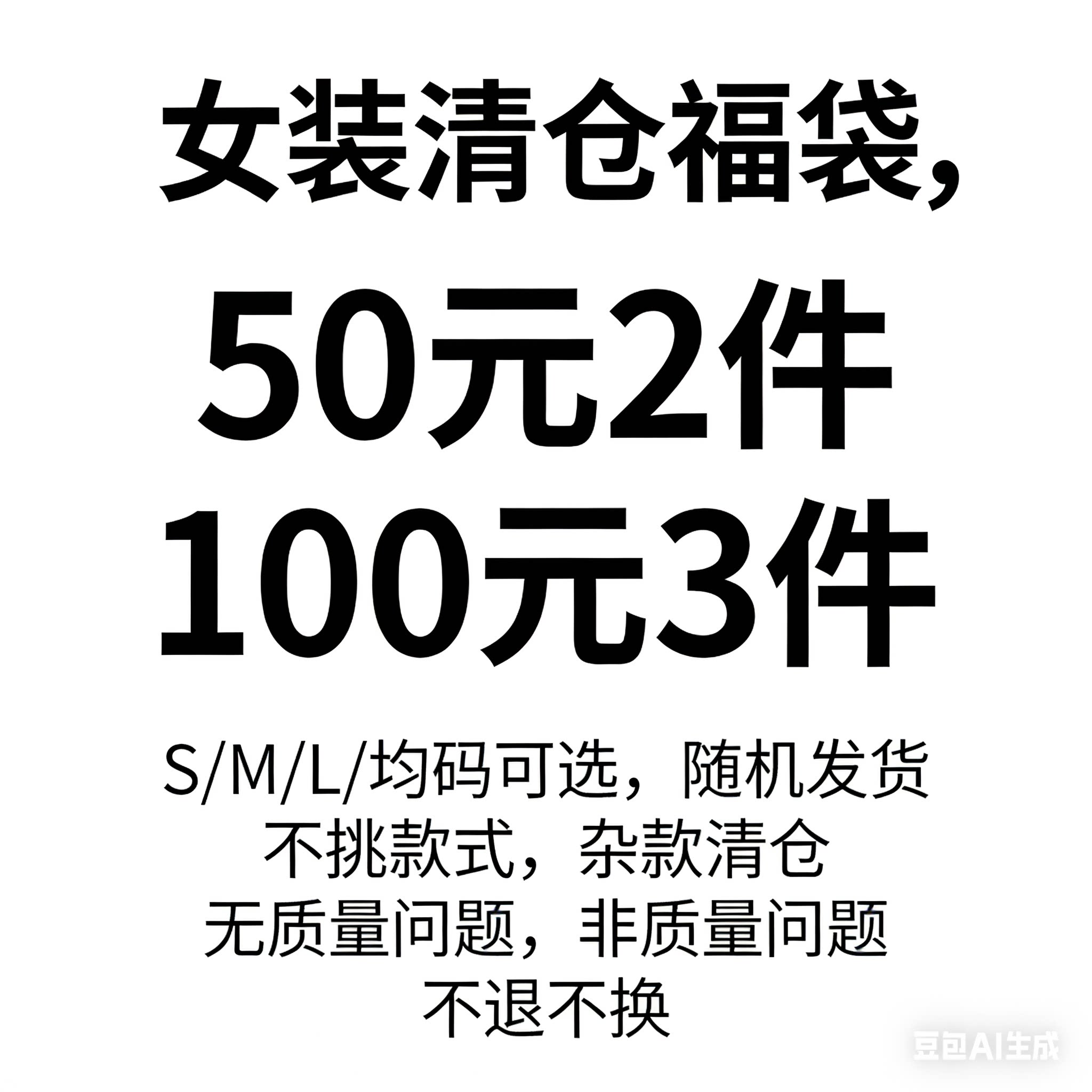 均码 / 杂码女装福袋 100 元 3 件 随机清仓换