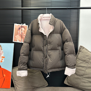 肯豆出街双面羽绒衣拿铁撞树莓M充绒量183 25新品