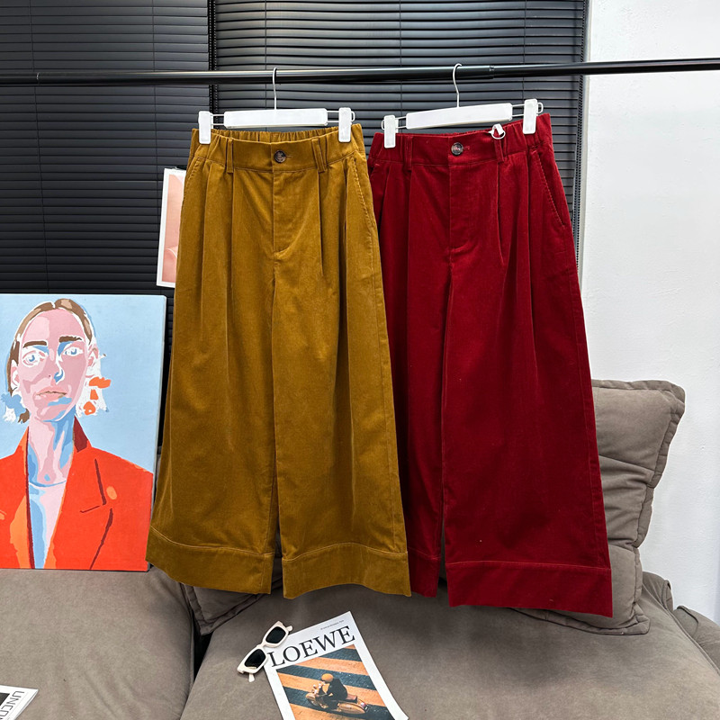 章章12/28 细坑条灯芯绒松紧9分阔腿裤,女装/女士精品,汉服裤装,淘宝优惠券,粉丝福利购,淘宝优惠卷