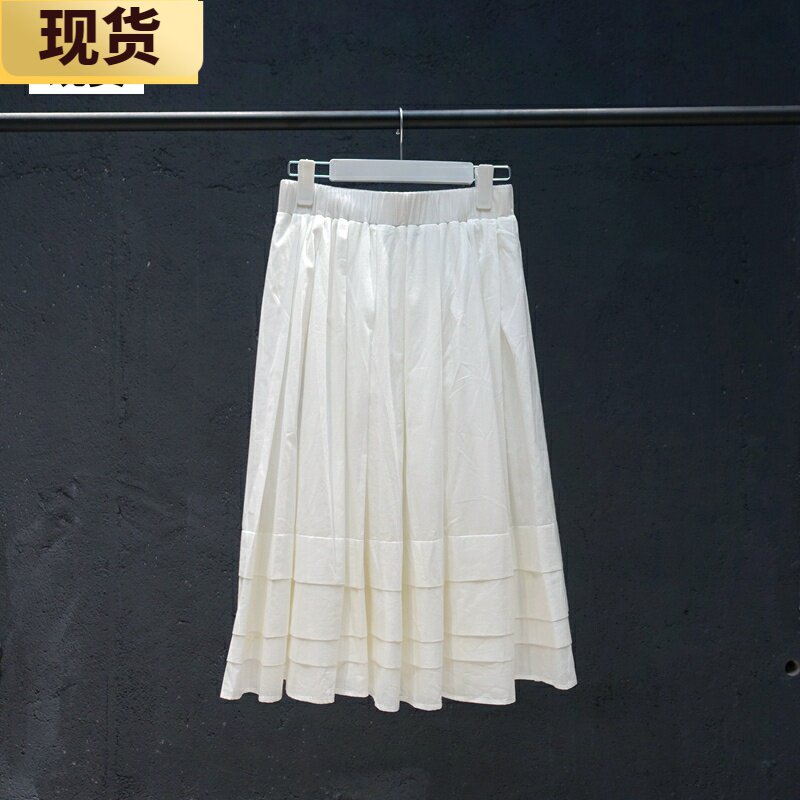 夏季中长款设计感白裙