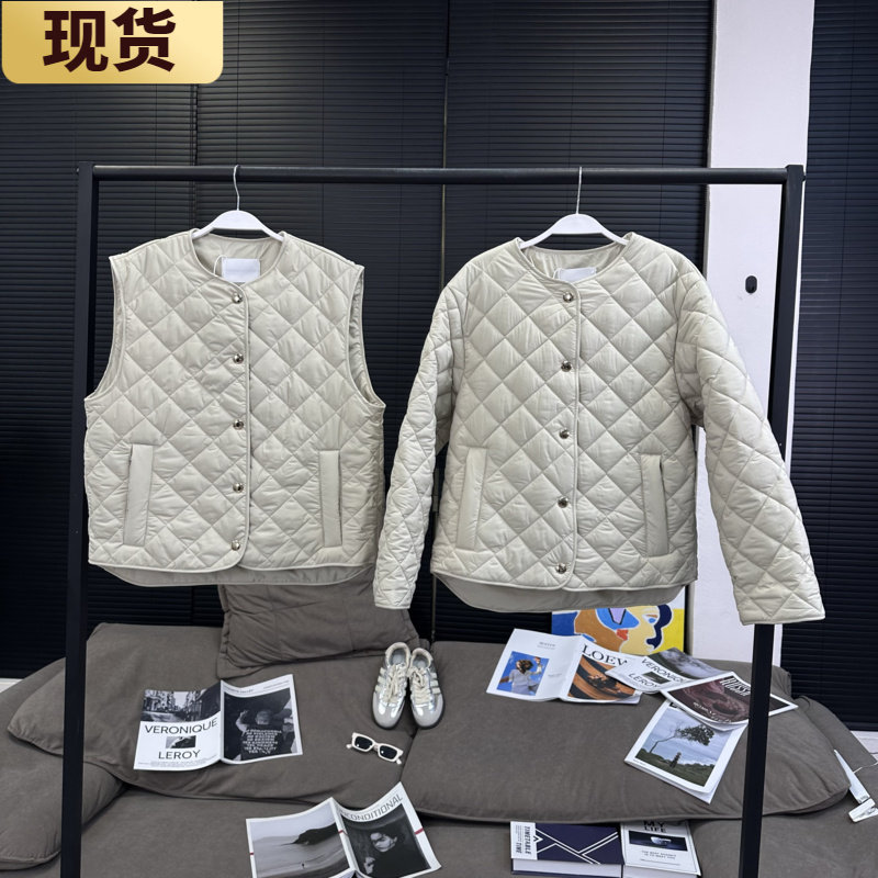 【现货】miu系一套秋天硬通菱形绗棉夹克 &马甲2024年秋季新款