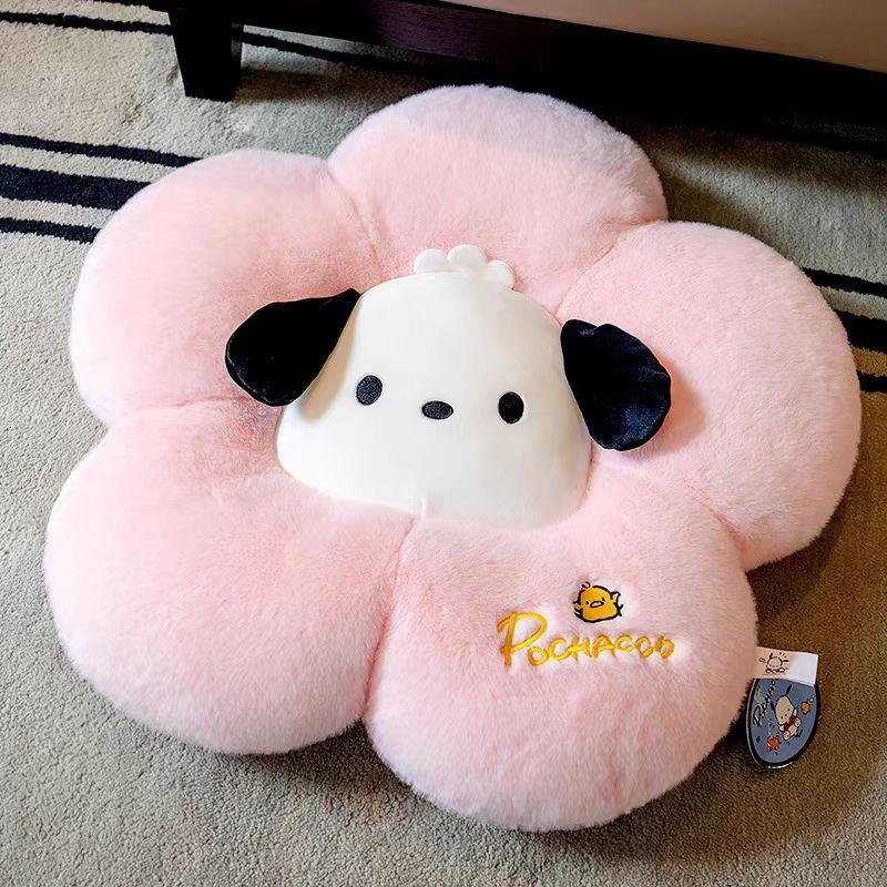 可爱帕恰狗狗办公室花朵靠垫椅子坐垫屁垫飘窗毛绒榻榻米学生椅垫