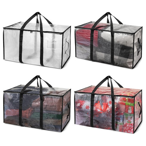 现货透明PP编织搬家袋防水塑料打包收纳袋棉被行李袋大容量打包袋