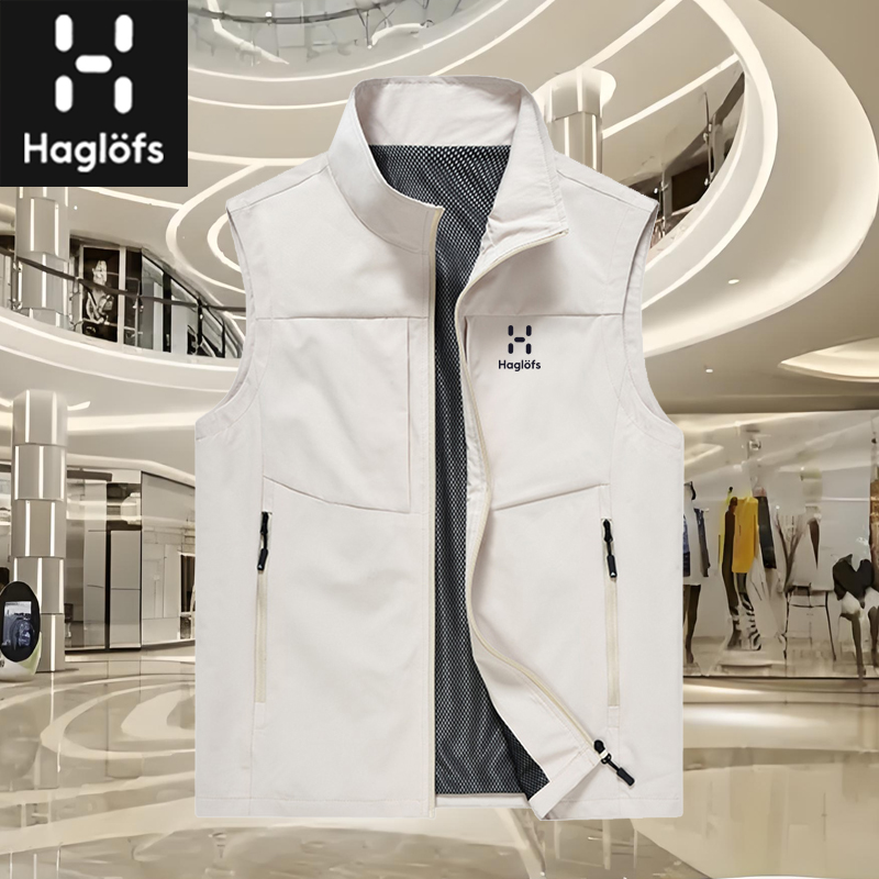 HAGLOFS火柴棍春夏工装背心马甲男立领大码休闲户外钓鱼登山服装