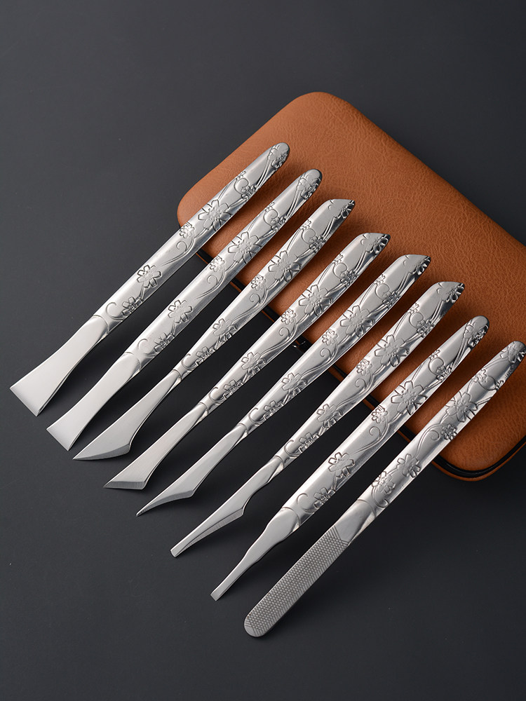 난초 패턴 전문 페디큐어 칼 세트 페디큐어 가게 페디큐어 전문 도구 죽은 피부 굳은살을 제거하는 여성용 죽은 피부 칼