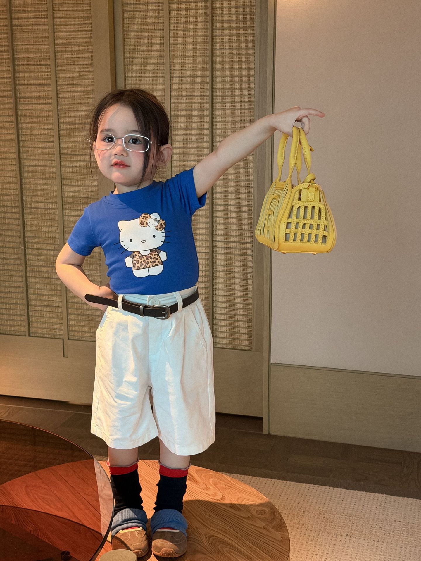 2026夏装韩版童装女童卡通KT猫印花短袖幼儿园洋气紧身T恤3上衣潮