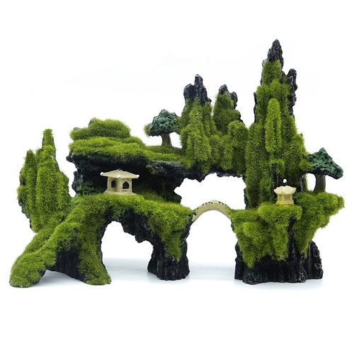 鱼缸造景装饰假山石头草仿真水草