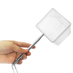 不锈钢可伸缩捞鱼网鱼缸捞小号3d渔捞抄网兜密网热带观赏鱼捞鱼网