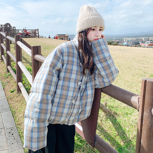 大货 25冬羊毛呢格纹90白鸭绒羽绒服2D116-3186-P325K478图片