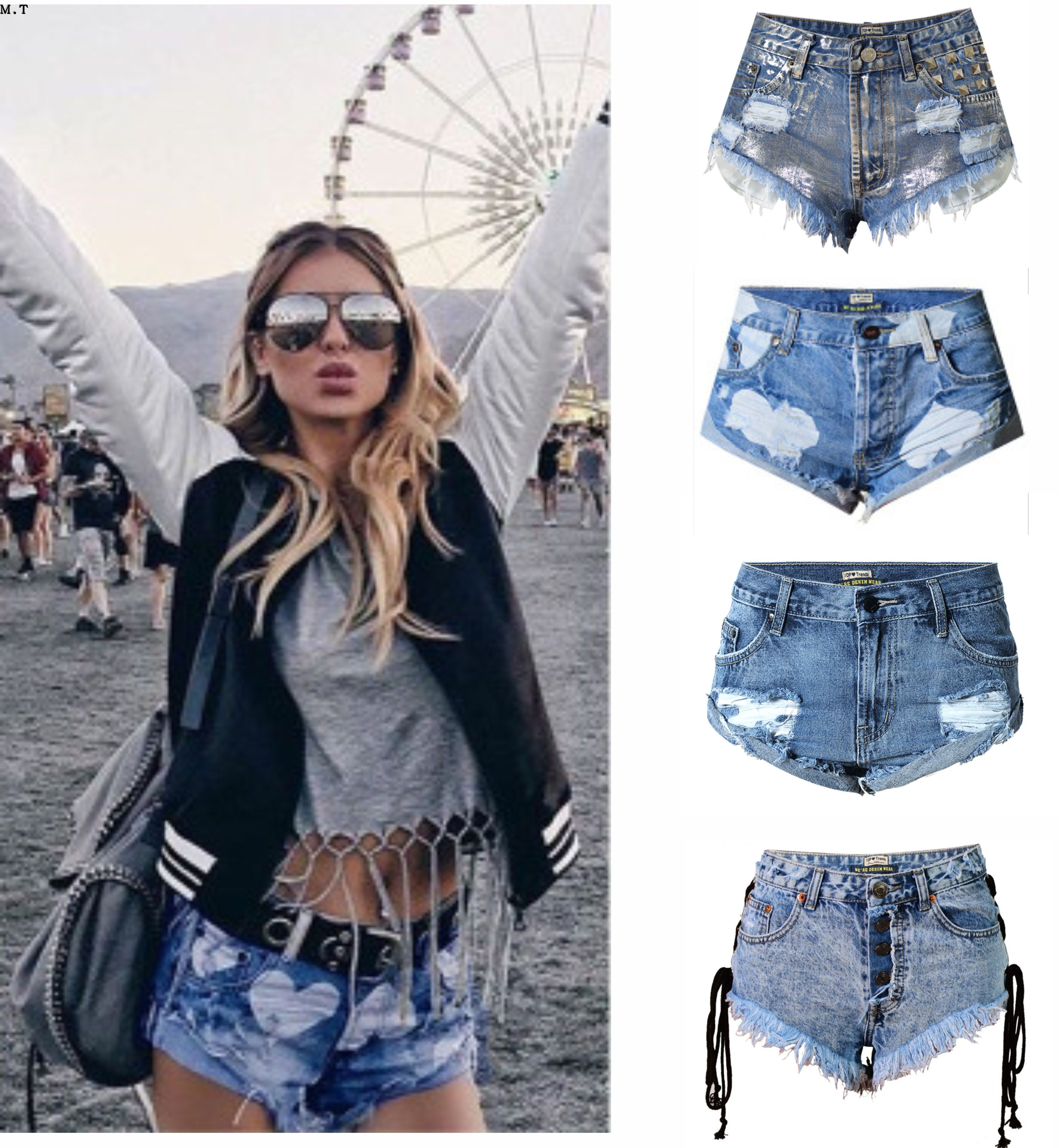 破洞牛仔毛边短裤女2026新款宽松阔腿 高腰显瘦 个性时尚韩版裤子