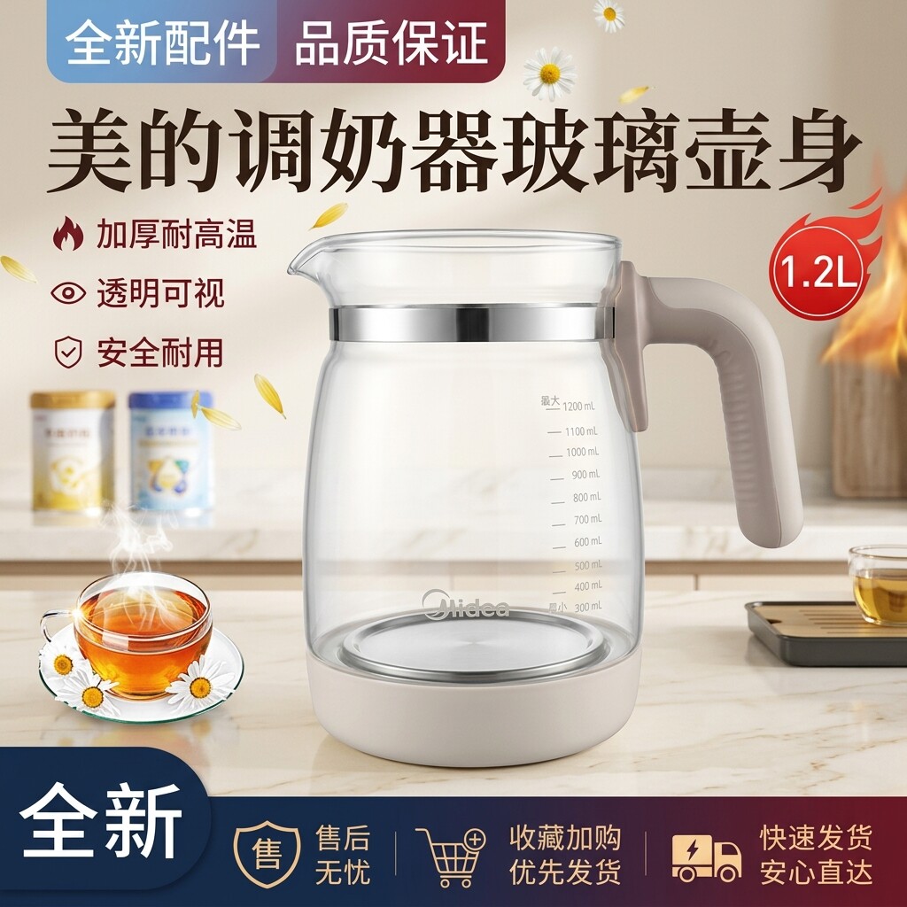 养生壶调奶恒温水壶加热壶玻璃壶图片