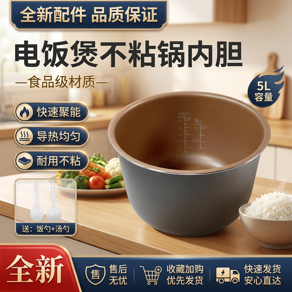 适用于三洋电饭煲5升内煲ECJ-DF118M/ECJ-DF118M(D)不粘锅内胆