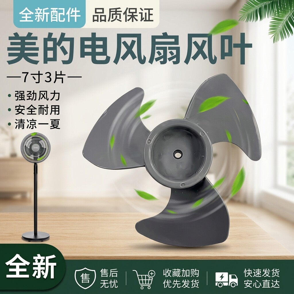 循环电风扇7寸3片风叶图片