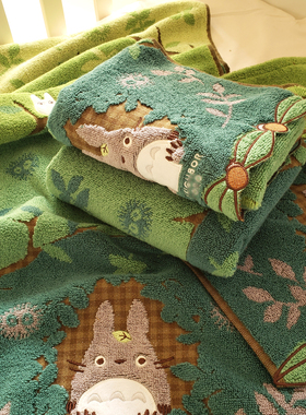 日单外贸 宫*骏*猫系列主打一个漂亮 软乎乎的纯棉方毛巾面巾浴巾