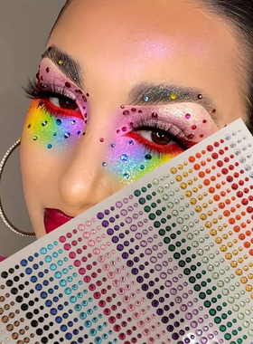 face Gems 15色满天星水钻宝石脸贴舞台妆容钻石贴纸美甲饰品钻贴