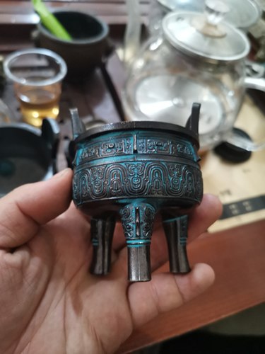纯铜材质大克鼎仿古青铜器工艺家居玄关酒柜办公桌博古架装饰摆件