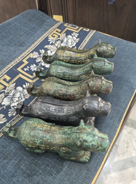 纯铜鎏金篆字虎符仿古青铜器工艺礼品收藏装饰摆件洛阳英爵烟云涧