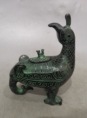 吉祥如意尊青铜器工艺摆件晋侯鸟尊收藏品紫器铜莱马柏成洛阳英爵