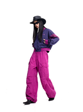 拓谷26春夏新运动辣妹风拼色拉链短外套女宽松长袖薄款防晒服夹克