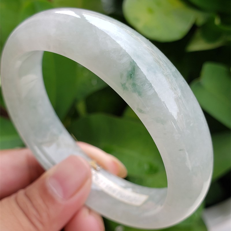 缅甸原石天然A货翡翠冰飘花冰种手镯正品女款玉石手镯包邮