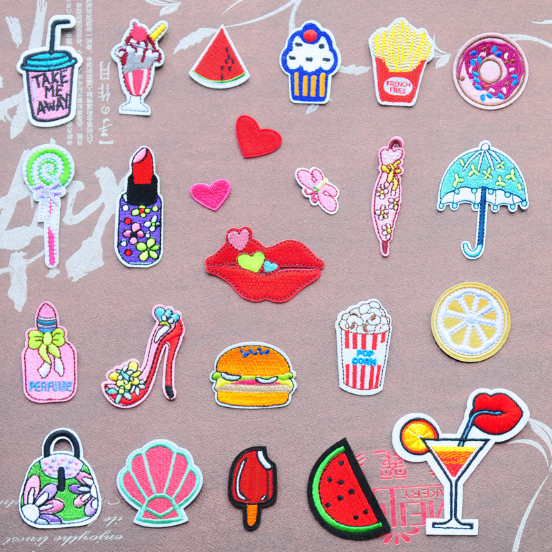 小号时尚布贴补丁贴牛仔裤子卫衣服装饰贴修补贴花带背胶可熨烫贴