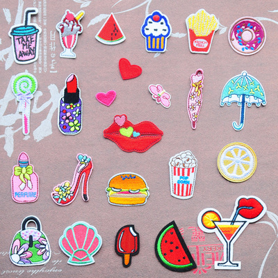 小号时尚布贴补丁贴牛仔裤子卫衣服装饰贴修补贴花带背胶可熨烫贴