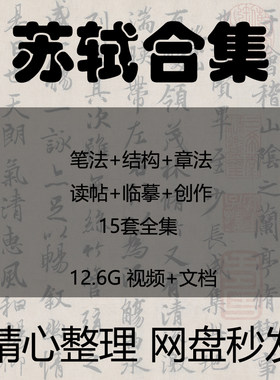 苏轼视频教学合集笔法结构章法行书自学入门到精通讲座教程合集