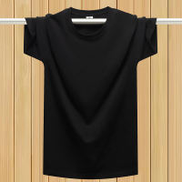 Summer plus-size short-sleeved, loose round-neck, casual pure cotton T-shirt, solid color base layer, fat guy's half-sleeved T-shirt thumbnail 2