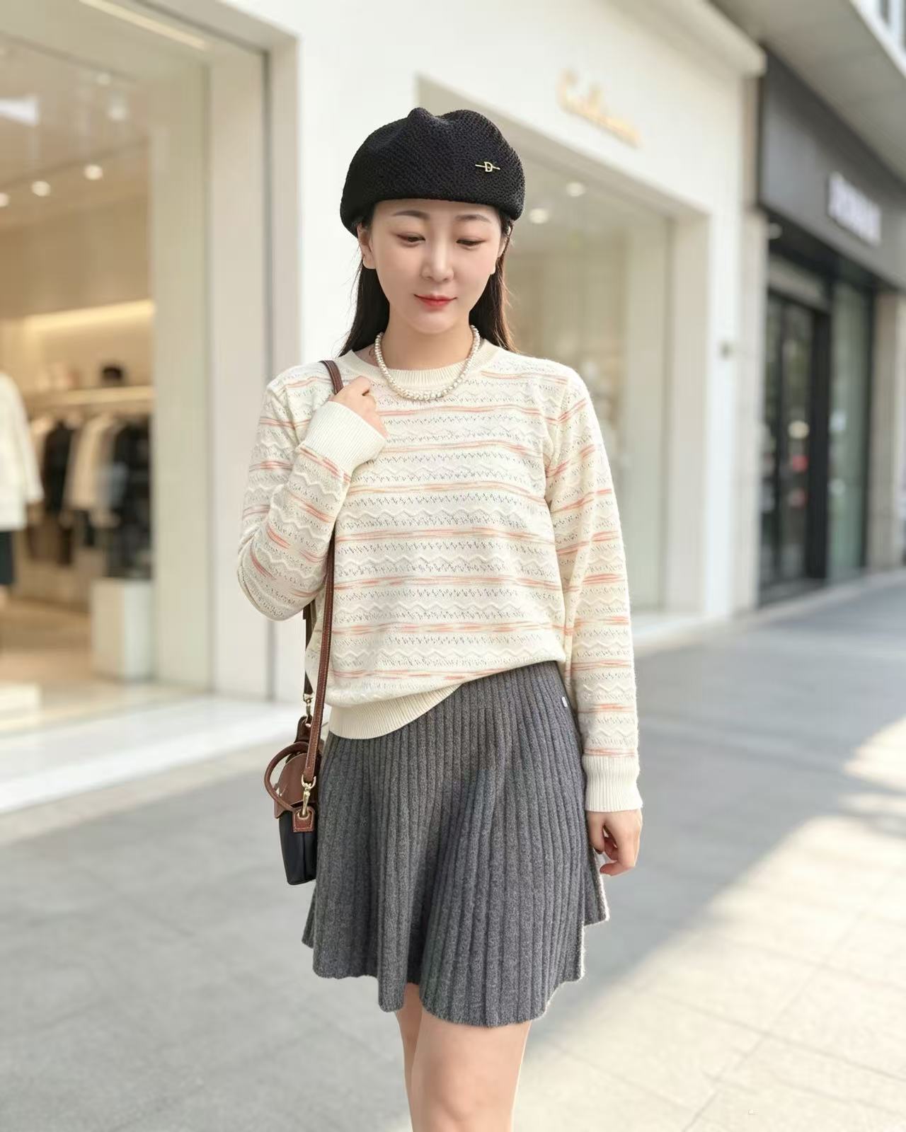 秋冬羊毛半身裙女秋冬高腰针织裙 保暖发热显瘦休闲柔软百搭短裙