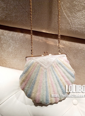 LOLIBOX自制全手工缝制小珠子珠绣串珠女小包手拿包礼服晚宴会包