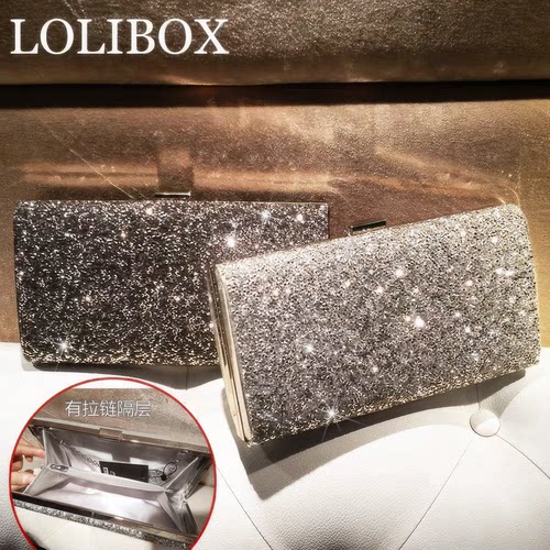 lolibox定制水钻闪亮宴会手拿包