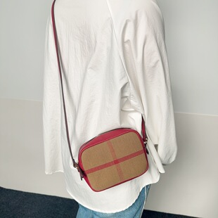 优家小众设计mini迷你款 相机包黄麻斜挎硬体手机包首饰收纳包