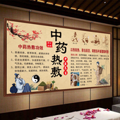 中药热敷海报热敷 好处养生馆挂图熏蒸养生之道中医养生自粘贴画
