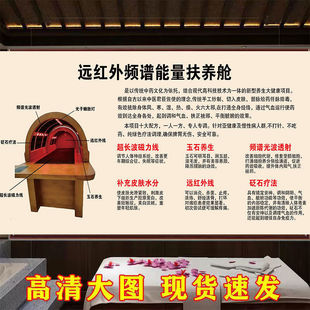 远红外频谱能量扶养舱海报贴纸裹药熏蒸的好处蒸脚挂图装饰画墙画