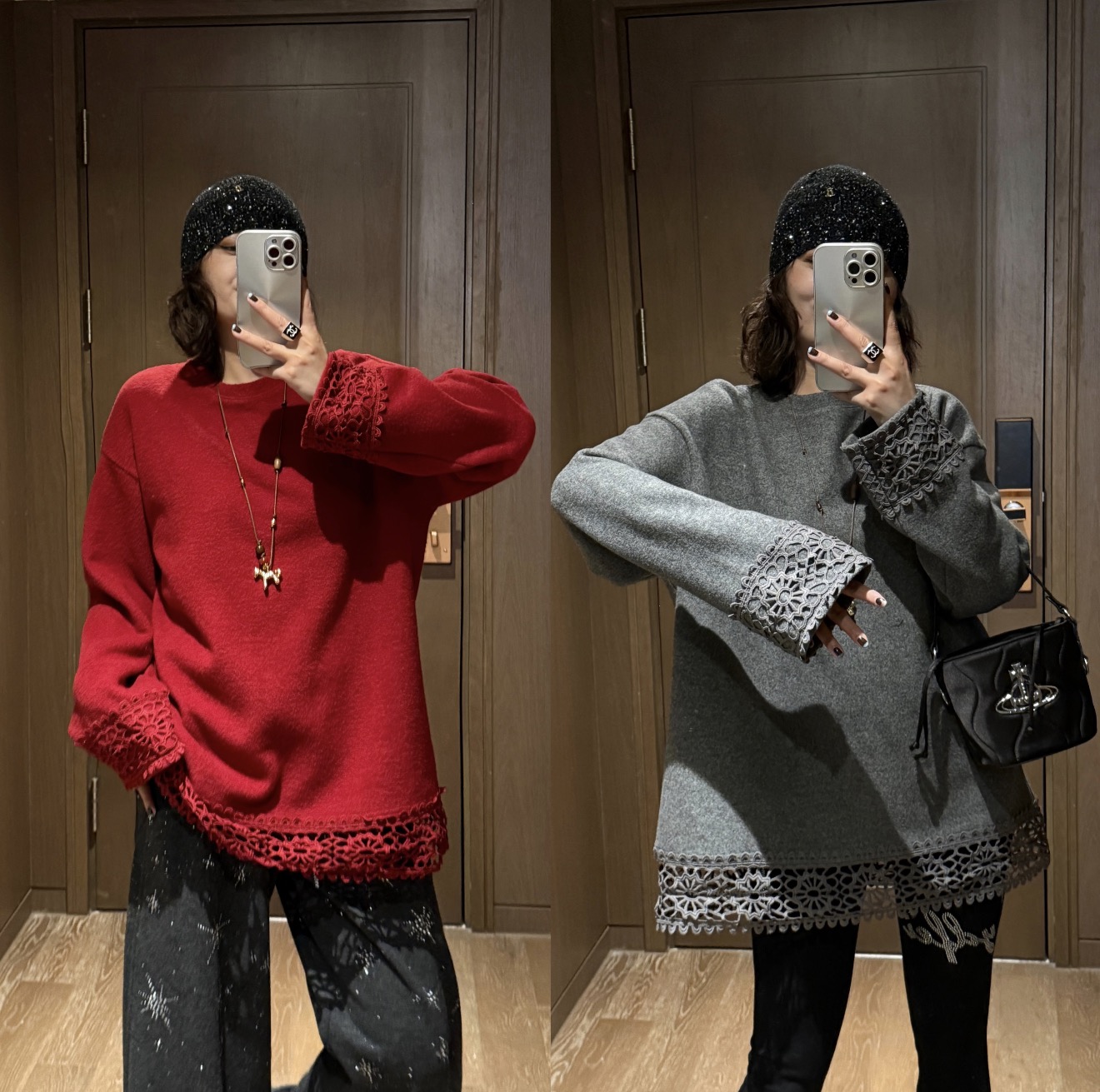 YDFSTUDIO小众【爱尔兰初】欧货高品重工蕾丝拼接设计加绒上衣