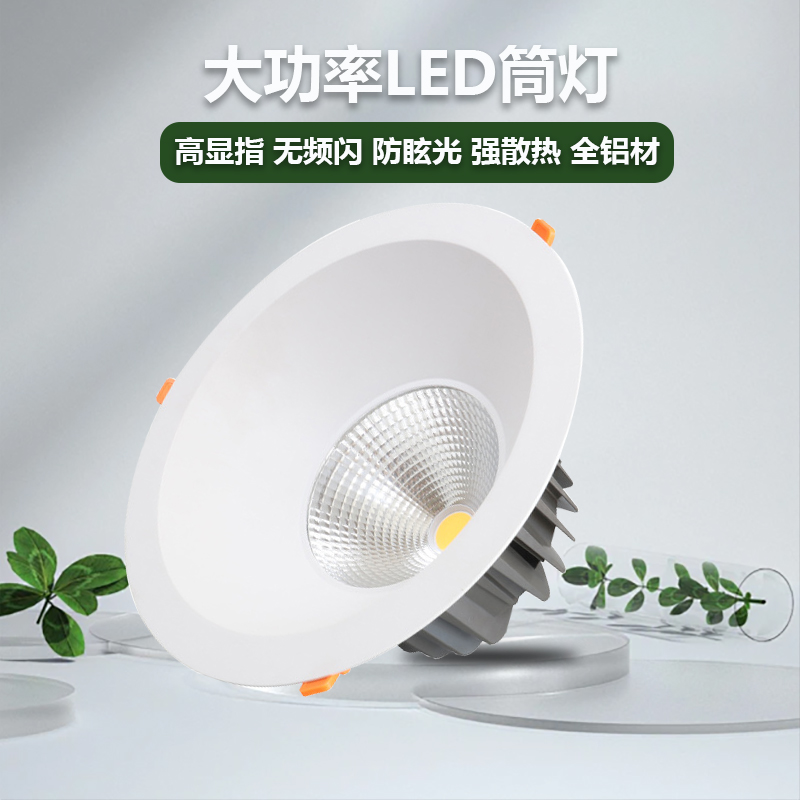 工程高空室内照明LED大功率筒灯