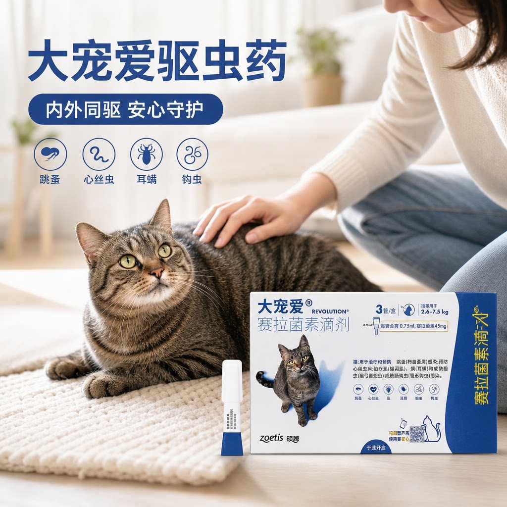 大宠爱赛拉菌素猫体内外驱虫滴剂