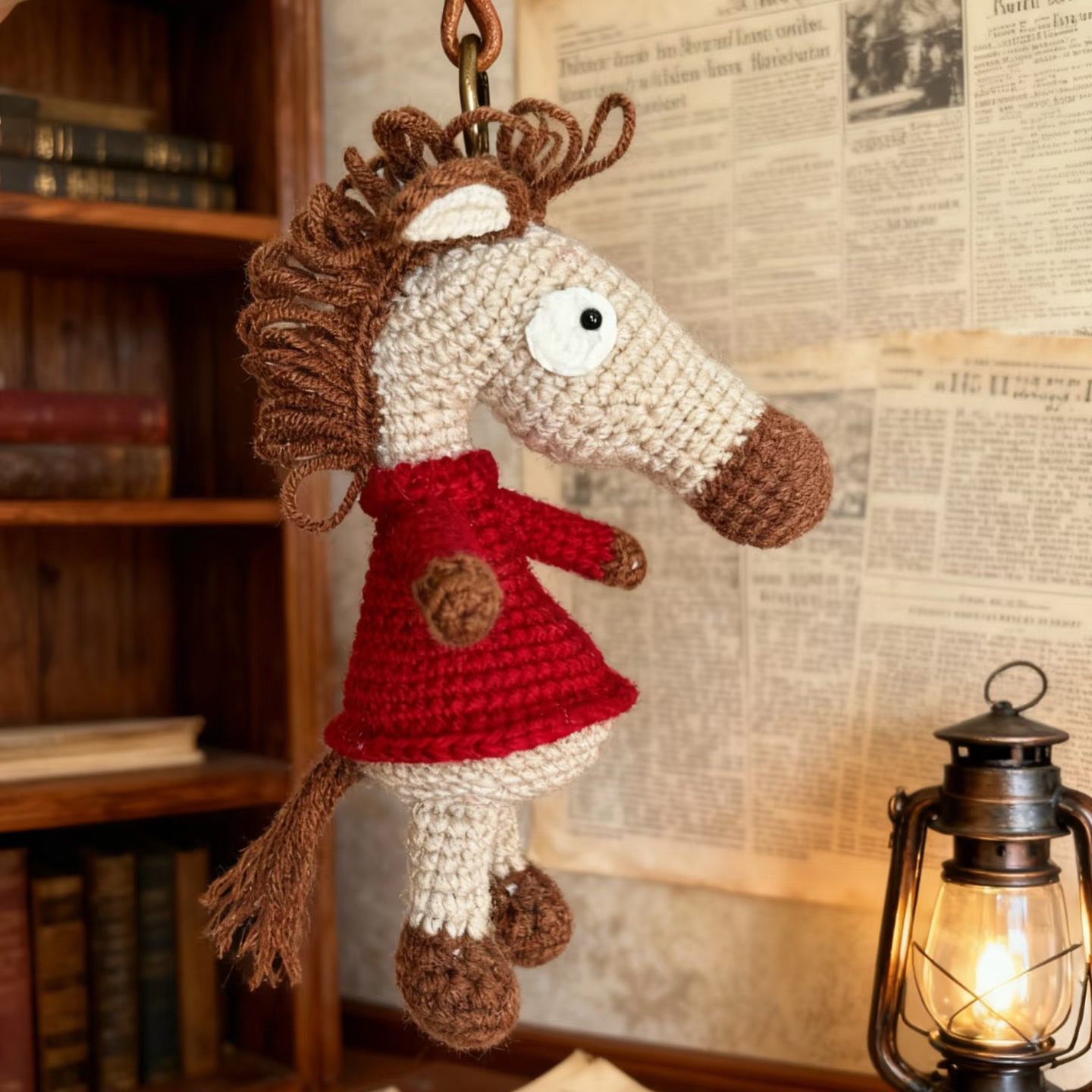 成品发货傲娇小马手工编织毛线钩针复古马玩偶自制送朋友闺蜜礼物